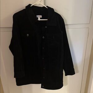 Velvet type feel, Black Button-Up Jacket. XLP. New but no tags